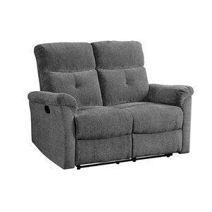 Bowery Hill Contemporary Loveseat in Gray Chenille