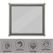 Bowery Hill Transitional Glass Square Frame Mirror in Gray