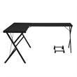 Bowery Hill Modern Wood/Metal L-Shaped Computer Desk in Black