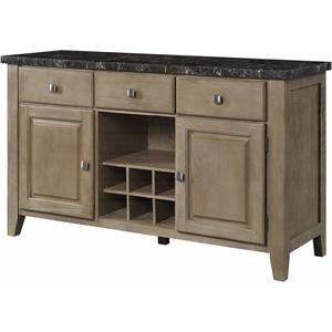 Bowery Hill Transitional Server in Marble & Oak Finish