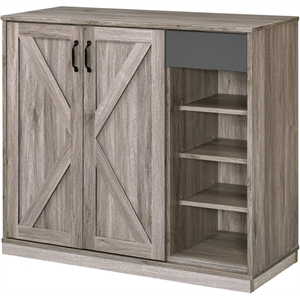 Bowery Hill Farmhouse Wood Cabinet in Rustic Gray Oak