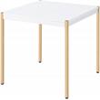 Bowery Hill Contemporary End Table in White & Gold Finish