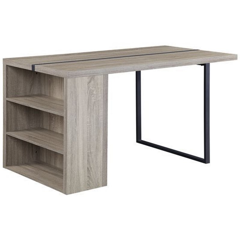 Bowery Hill Contemporary Dining Table in Gray Oak & Black Finish