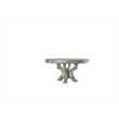 Bowery Hill Wood Vintage Bone White Dining Table Round Pedestal 60