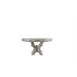 Bowery Hill Wood Vintage Bone White Dining Table Round Pedestal 60