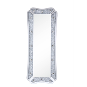 Bowery Hill Contemporary Wall Mirror in Mirrored and Faux Diamonds