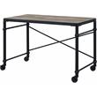 Bowery Hill Contemporary Writing Desk in Rustic Oak & Black Finish