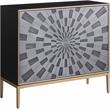 Bowery Hill Contemporary Console Table in Gray & Brass Finish