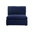 Bowery Hill Contemporary Modular Armless Chair in Blue Fabric