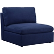 Bowery Hill Contemporary Modular Armless Chair in Blue Fabric
