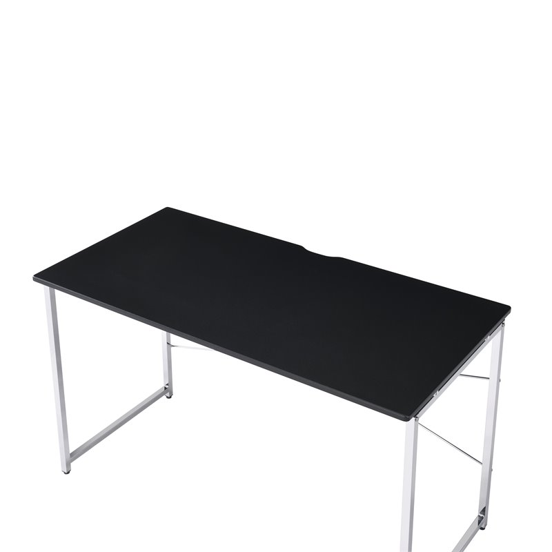 Bowery Hill Contemporary Vanity Desk in Black & Chrome Finish