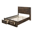 Bowery Hill Transitional Queen Bed with Storage in Rustic Walnut