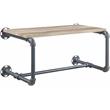 Bowery Hill Contemporary Wall Rack in Oak & Sandy Gray Finish