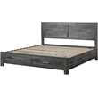 Bowery Hill Farmhouse Queen Bed with Storage in Rustic Gray Oak