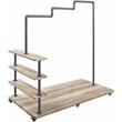 Bowery Hill Contemporary Hanger Rack in Oak & Sandy Gray Finish