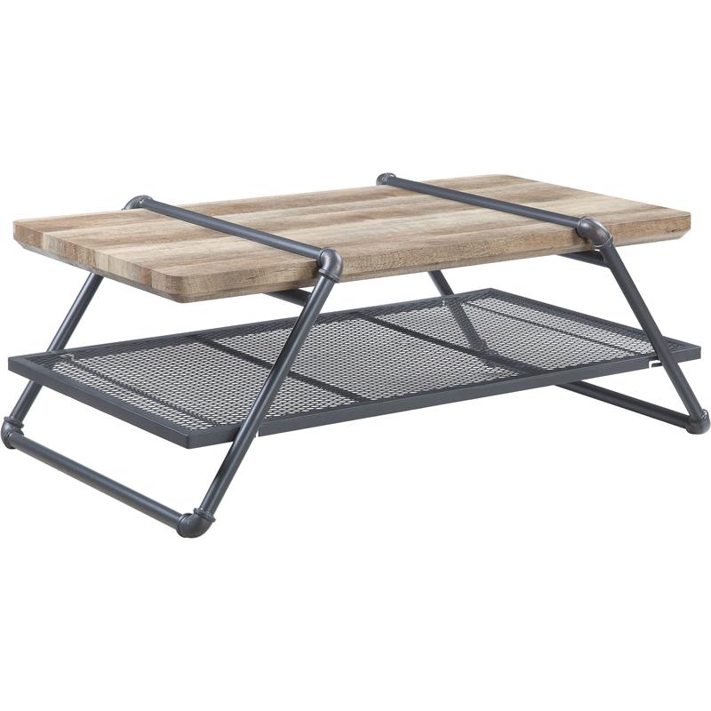 Bowery Hill Contemporary Coffee Table in Oak & Sandy Gray Finish