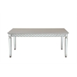 Bowery Hill Rustic Dining Table in Mirrored and Antique Platinum
