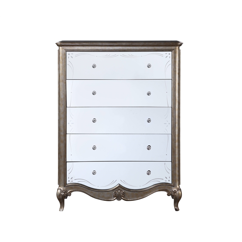 Bowery Hill Traditional Chest in Antique Champagne Silver Finish
