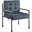 Bowery Hill Contemporary Chair in Gray Velvet & Sandy Gray Finish
