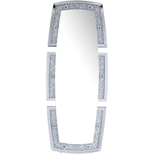 Bowery Hill Contemporary Wall Mirror in Mirrored and Faux Diamonds