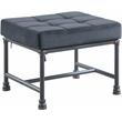 Bowery Hill Contemporary Ottoman in Gray Velvet & Sandy Gray Finish