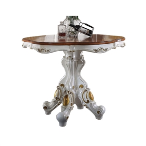 Bowery Hill Traditional Counter Height Table in Antique Pearl & Cherry Oak