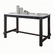 Bowery Hill Counter Height Table in White Marble and Weathered Espresso