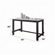 Bowery Hill Counter Height Table in White Marble and Weathered Espresso