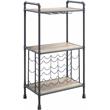 Bowery Hill Contemporary Wine Bottle & Glass Rack in Antique Oak & Gray