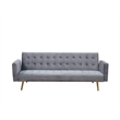 Bowery Hill Modern Velvet Convertible Sofa in Light Gray