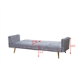 Bowery Hill Modern Velvet Convertible Sofa in Light Gray