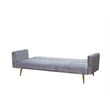 Bowery Hill Modern Velvet Convertible Sofa in Light Gray