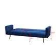 Bowery Hill Velvet Blue Convertible Sofa Rectangular Multi-Position 76