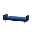 Bowery Hill Velvet Blue Convertible Sofa Rectangular Multi-Position 76