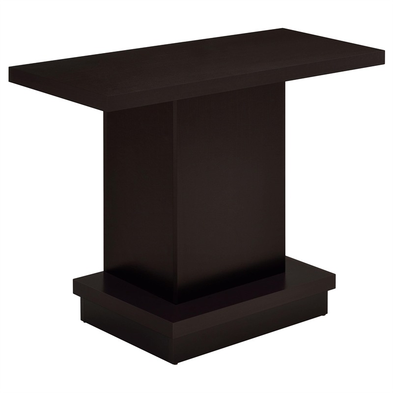 Bowery Hill Modern Pedestal Console Table in Cappuccino