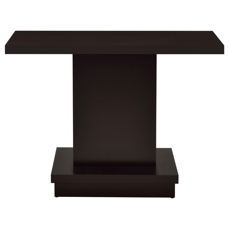 Bowery Hill Modern Pedestal Console Table in Cappuccino