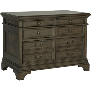 Bowery Hill Traditional 5 Drawer File Cabinet in Burnished Oak