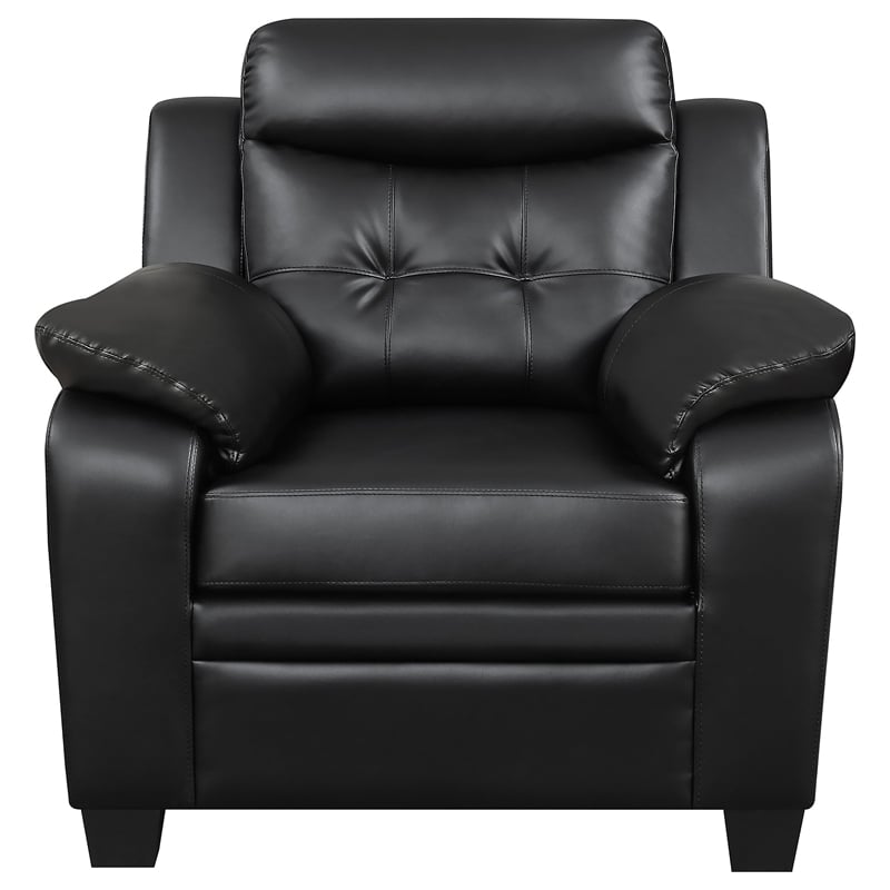 Bowery Hill Contemporary Tufted Upholstered Chair in Black