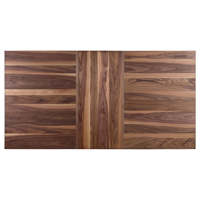 Bowery Hill Industrial Dining Table in Espresso and Walnut