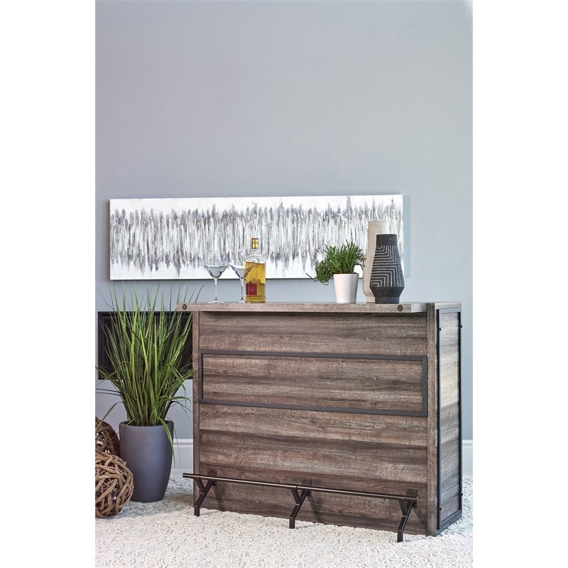 Bowery Hill Wood Aged Oak Bar Unit Rectangular 51