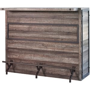 Bowery Hill Wood Aged Oak Bar Unit Rectangular 51&quotW Unassembled
