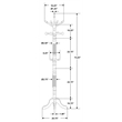 Bowery Hill Contemporary Traditional Coat Rack with Spinning Top in Tobacco