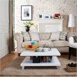 Bowery Hill Wood Square Coffee Table with Storage in Walnut