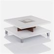 Bowery Hill Wood Square Coffee Table with Storage in Walnut
