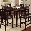 Bowery Hill Transitional Wood Expandable Counter Dining Table in Espresso