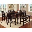 Bowery Hill Transitional Wood Expandable Counter Dining Table in Espresso