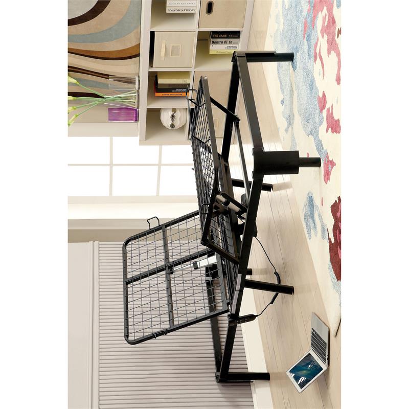 Bowery Hill High Carbon Rail Steel Black Twin/Full Bed Frame Adjustable 64