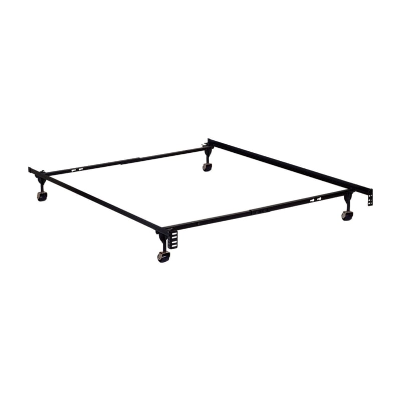 Bowery Hill High Carbon Rail Steel Black Twin/Full Bed Frame Adjustable 64