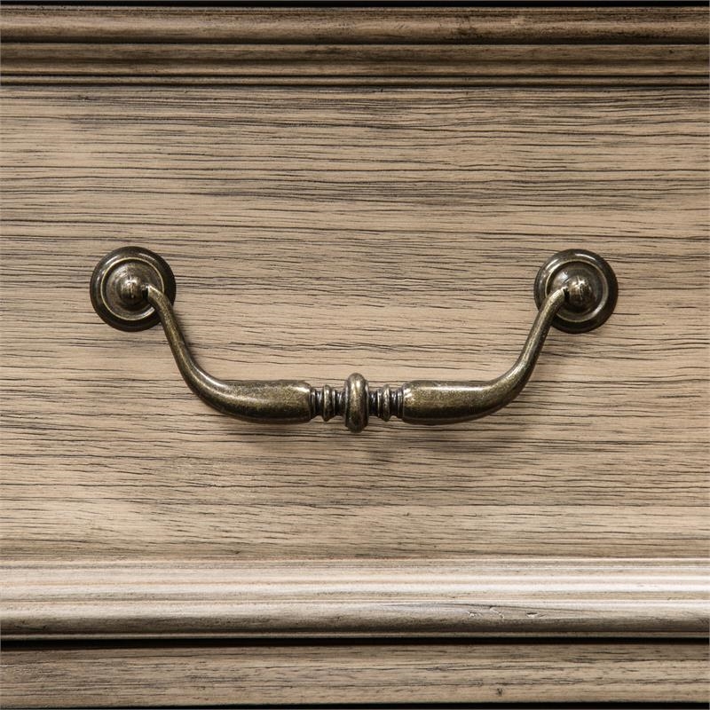 Bowery Hill 5 Drawers Farmhouse Solid Wood Chest in Rustic Natural