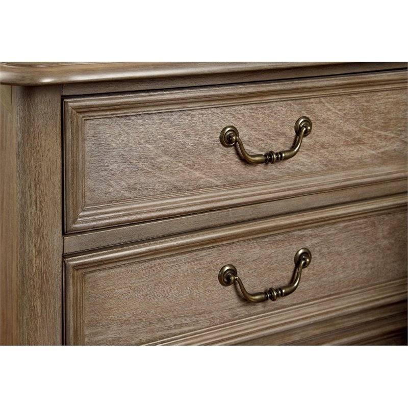 Bowery Hill 5 Drawers Farmhouse Solid Wood Chest in Rustic Natural